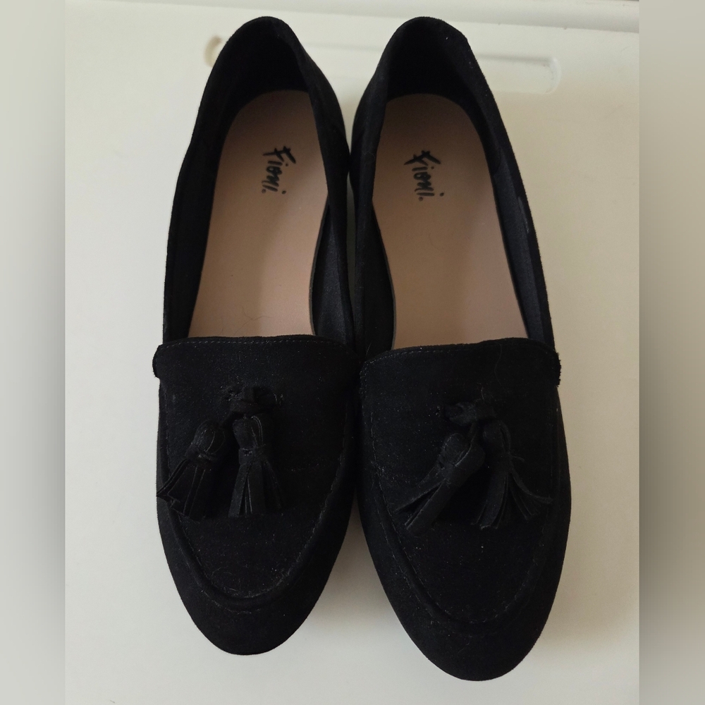 Fioni Ballet Flats Black Suede Leather Slip On Comfort Tassels Womens Size 6.5 - Picture 13 of 15